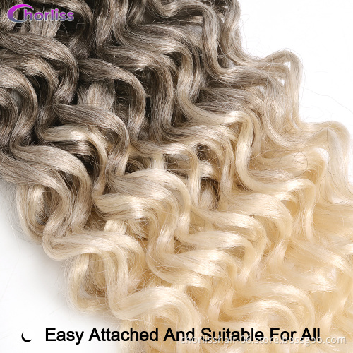 24 Inch 125g Hawaii Curl Hairstyle Crochet Hair Bundles Natural Ocean Wave Goddess Locs Synthetic Braiding Hair Extensions Girls